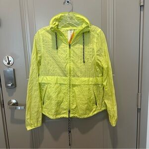 Free People Hooded Packable Windbreaker Jacket Neon Yellow Size Extra Small XS